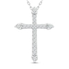 Thumbnail Image 1 of Diamond Cross Necklace 1/2 ct tw Round-cut 10K White Gold 18&quot;