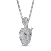 Thumbnail Image 2 of Men's Black & White Diamond Panther Necklace 7/8 ct tw Round-cut 10K White Gold 22&quot;