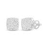 Thumbnail Image 1 of Men's Diamond Stud Earrings Round-cut 10K White Gold