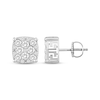 Thumbnail Image 3 of Men's Diamond Stud Earrings Round-cut 10K White Gold