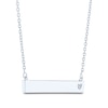 Thumbnail Image 2 of Diamond Heart Bar Necklace Sterling Silver 16.75&quot;