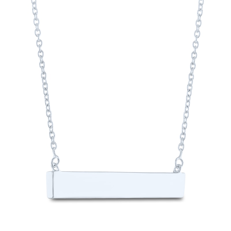 Main Image 3 of Diamond Heart Bar Necklace Sterling Silver 16.75&quot;