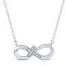 Thumbnail Image 2 of Diamond Infinity Cross Necklace Sterling Silver 17.25&quot;