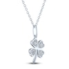 Thumbnail Image 1 of Diamond Clover Necklace Sterling Silver 18"