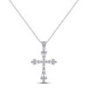 Thumbnail Image 1 of Diamond Cross Necklace 1/10 ct tw Round-cut Sterling Silver 18&quot;