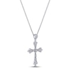 Thumbnail Image 2 of Diamond Cross Necklace 1/10 ct tw Round-cut Sterling Silver 18&quot;