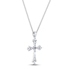 Thumbnail Image 3 of Diamond Cross Necklace 1/10 ct tw Round-cut Sterling Silver 18&quot;