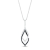 Thumbnail Image 1 of Black & White Diamond Necklace 1/6 ct tw Round-cut Sterling Silver 18&quot;