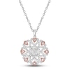Thumbnail Image 0 of Diamond Openwork Necklace 1/2 ct tw Round-cut Sterling Silver & 10K Rose Gold 18"