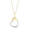 Thumbnail Image 1 of Diamond Nurse Heart Necklace 1/6 ct tw Round-cut 10K Yellow Gold 18&quot;