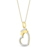 Thumbnail Image 2 of Diamond Nurse Heart Necklace 1/6 ct tw Round-cut 10K Yellow Gold 18&quot;