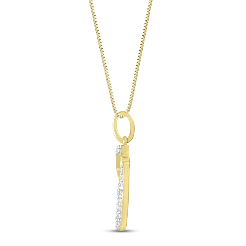 Main Image 3 of Diamond Nurse Heart Necklace 1/6 ct tw Round-cut 10K Yellow Gold 18&quot;