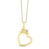 Thumbnail Image 4 of Diamond Nurse Heart Necklace 1/6 ct tw Round-cut 10K Yellow Gold 18&quot;