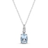 Thumbnail Image 1 of Aquamarine & Diamond Necklace 10K White Gold 18&quot;