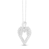 Thumbnail Image 1 of Diamond Heart Necklace 1/4 ct tw Round-cut 14K White Gold 18"