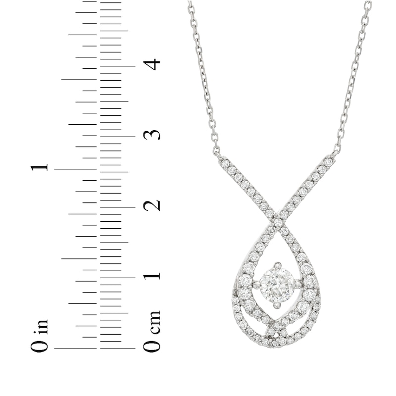Diamond Initial V Necklace 1/20 ct tw Round-cut 10K White Gold