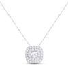 Thumbnail Image 1 of Lab-Grown Diamonds by KAY Cushion Necklace 1 ct tw Round-cut 14K White Gold 18&quot;