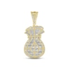 Thumbnail Image 4 of Men's Money Bag Charm 1 ct tw Round & Baguette-cut 10K Yellow Gold