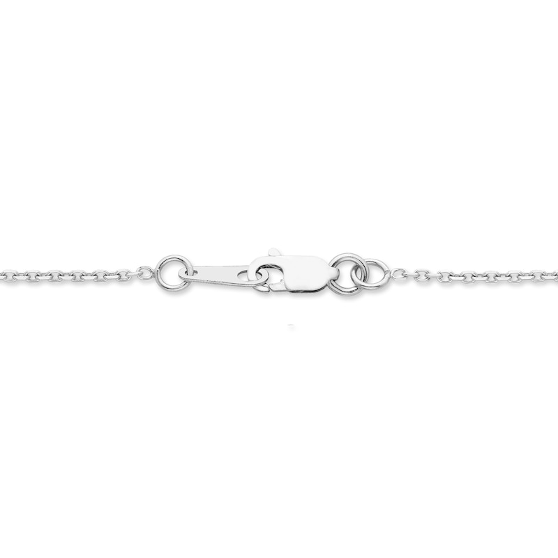 Diamond Letter K Necklace 1/10 ct tw Round-cut Sterling Silver 18