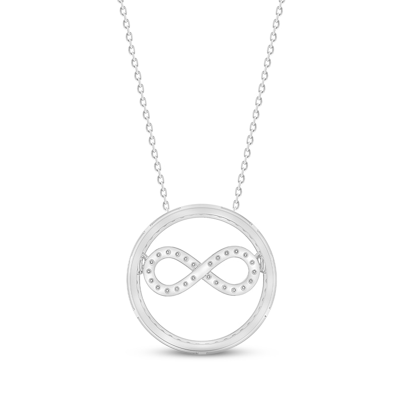 Main Image 4 of Diamond Infinity Circle Necklace 1/6 ct tw Round-cut Sterling Silver 18&quot;