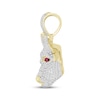 Thumbnail Image 3 of Men's Diamond & Ruby Bull Charm 3/4 ct tw Round-cut 10K Yellow Gold