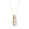 Thumbnail Image 2 of Diamond Graduated Three-Stone Drop Necklace 1 ct tw 14K Yellow Gold 18&quot;