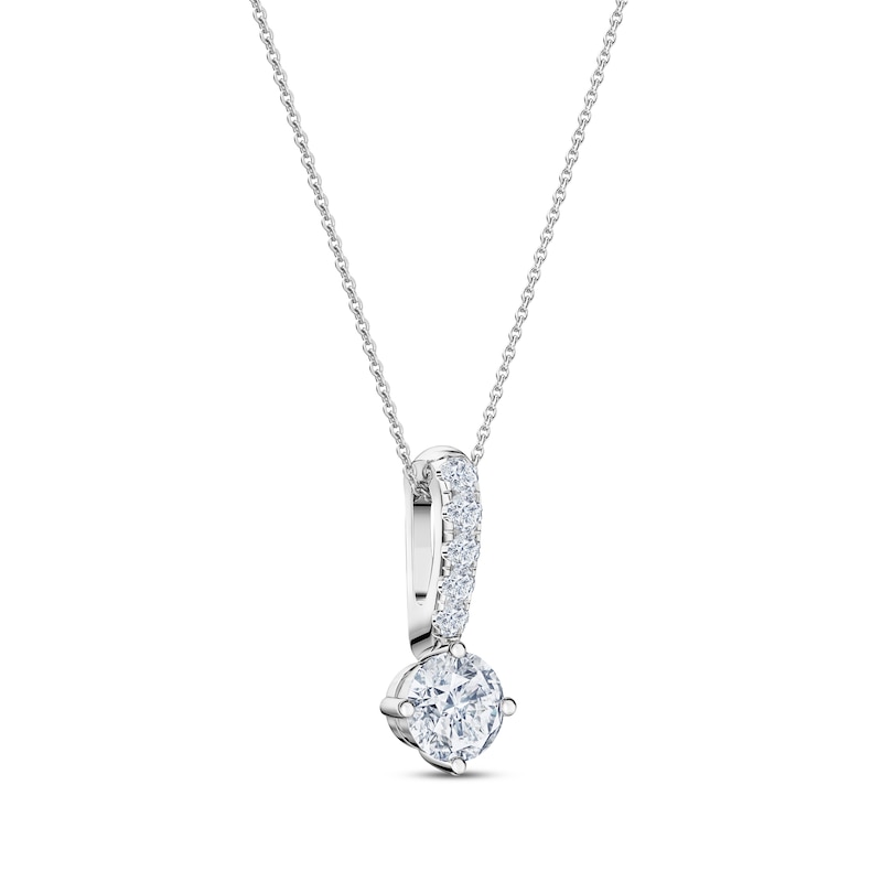 Main Image 2 of Diamond Drop Necklace 1/2 ct tw 14K White Gold 18&quot;