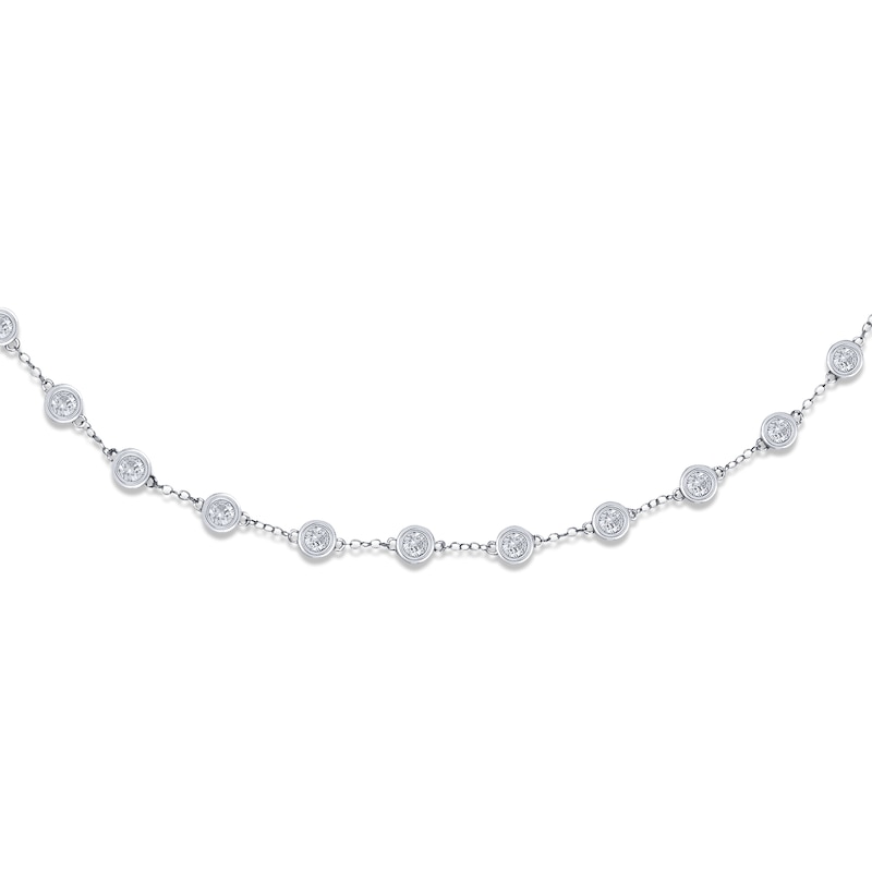 Main Image 2 of Diamond Bezel Station Necklace 5 ct tw 14K White Gold 16&quot;