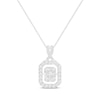 Thumbnail Image 0 of Unstoppable Love Baguette & Round-Cut Multi-Diamond Octagon Necklace 1 ct tw 10K White Gold 19"