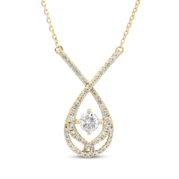 Love Entwined Round-Cut Diamond Necklace 1/2 ct tw 10K Yellow Gold 18”