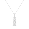 Thumbnail Image 1 of Round-Cut Multi-Diamond Drop Necklace 1/4 ct tw 10K White Gold 19“