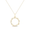 Thumbnail Image 1 of Round-Cut Diamond Twist Circle Necklace 1/10 ct tw 10K Yellow Gold 19“