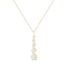 Thumbnail Image 0 of Round-Cut Diamond Graduated Drop Necklace 1/6 ct tw 10K Yellow Gold 19“