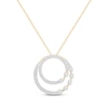 Thumbnail Image 1 of Round-Cut Diamond Double-Circle Necklace 1/3 ct tw 10K Yellow Gold 19“