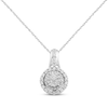 Thumbnail Image 1 of Round-Cut Multi-Diamond Center Necklace 1/4 ct tw 10K White Gold 18&quot;