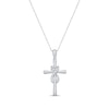 Thumbnail Image 0 of Round-Cut Diamond Heart Infinity Cross Necklace 1/10 ct tw Sterling Silver 18”