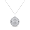 Thumbnail Image 1 of Round-Cut Multi-Diamond Center Compass Charm Necklace 1/10 ct tw Sterling Silver 18“