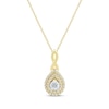 Thumbnail Image 0 of Round-Cut Diamond Double-Teardrop Necklace 1/4 ct tw 10K Yellow Gold 18“