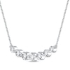 Thumbnail Image 2 of Round-Cut Diamond Smile Necklace 1/5 ct tw 10K White Gold 19”