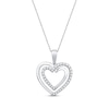 Thumbnail Image 1 of Round-Cut Diamond Heart Necklace 1/8 ct tw 10K White Gold 18”