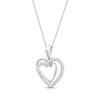 Thumbnail Image 2 of Round-Cut Diamond Heart Necklace 1/8 ct tw 10K White Gold 18”