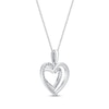 Thumbnail Image 3 of Round-Cut Diamond Heart Necklace 1/8 ct tw 10K White Gold 18”