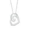 Thumbnail Image 2 of Round-Cut Diamond Heart Necklace 1/20 ct tw Sterling Silver 18”