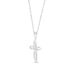 Thumbnail Image 2 of Round-Cut Diamond Open Cross Necklace 1/20 ct tw Sterling Silver 18”