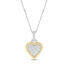 Thumbnail Image 1 of Round-Cut Diamond Heart Necklace 1/6 ct tw Sterling Silver & 10K Yellow Gold 18”