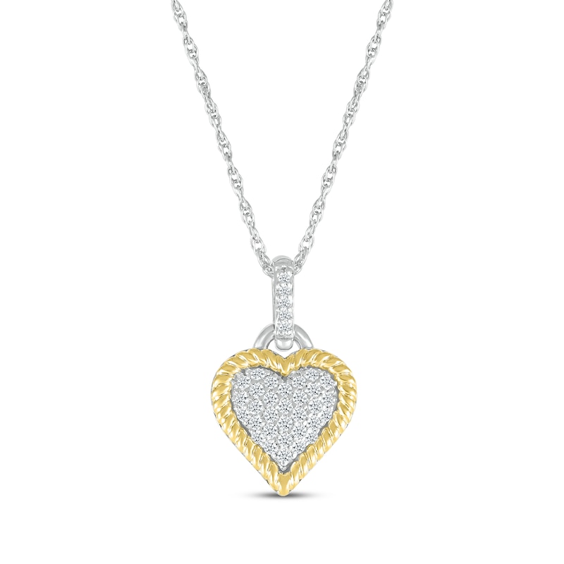 Diamond Heart Necklace 1 ct tw Round-cut 14K Yellow Gold