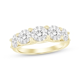 Round-Cut Diamond Anniversary Band 1-1/2 ct tw 10K Yellow Gold