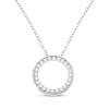 Thumbnail Image 1 of Round-Cut Diamond Circle Necklace 1 ct tw 14K White Gold 18”