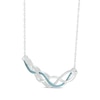 Thumbnail Image 1 of Blue & White Diamond Wavy Curved Bar Necklace 1/6 ct tw Sterling Silver 18"