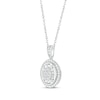 Thumbnail Image 1 of Multi-Diamond Oval Frame Necklace 1/15 ct tw Sterling Silver 18"
